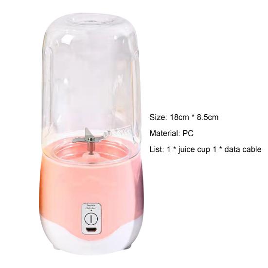 1800mAh 400ml Juicer Rechargeable Portable Juice Cup Non-slip Shakes Smoothies Fruit Blender