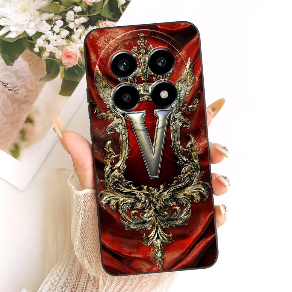 For Realme 13Pro 5G RMX3990 RMX3989 Phone Case For Realme 13 Pro 5G Cover Luxury A-Z Letters 2D Painted Silicone Casing