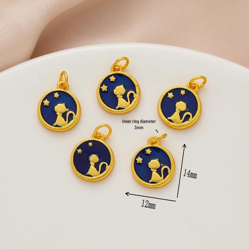 Ancient Gold Chinese Good Luck Health Charm Pendant Bracelet Necklace