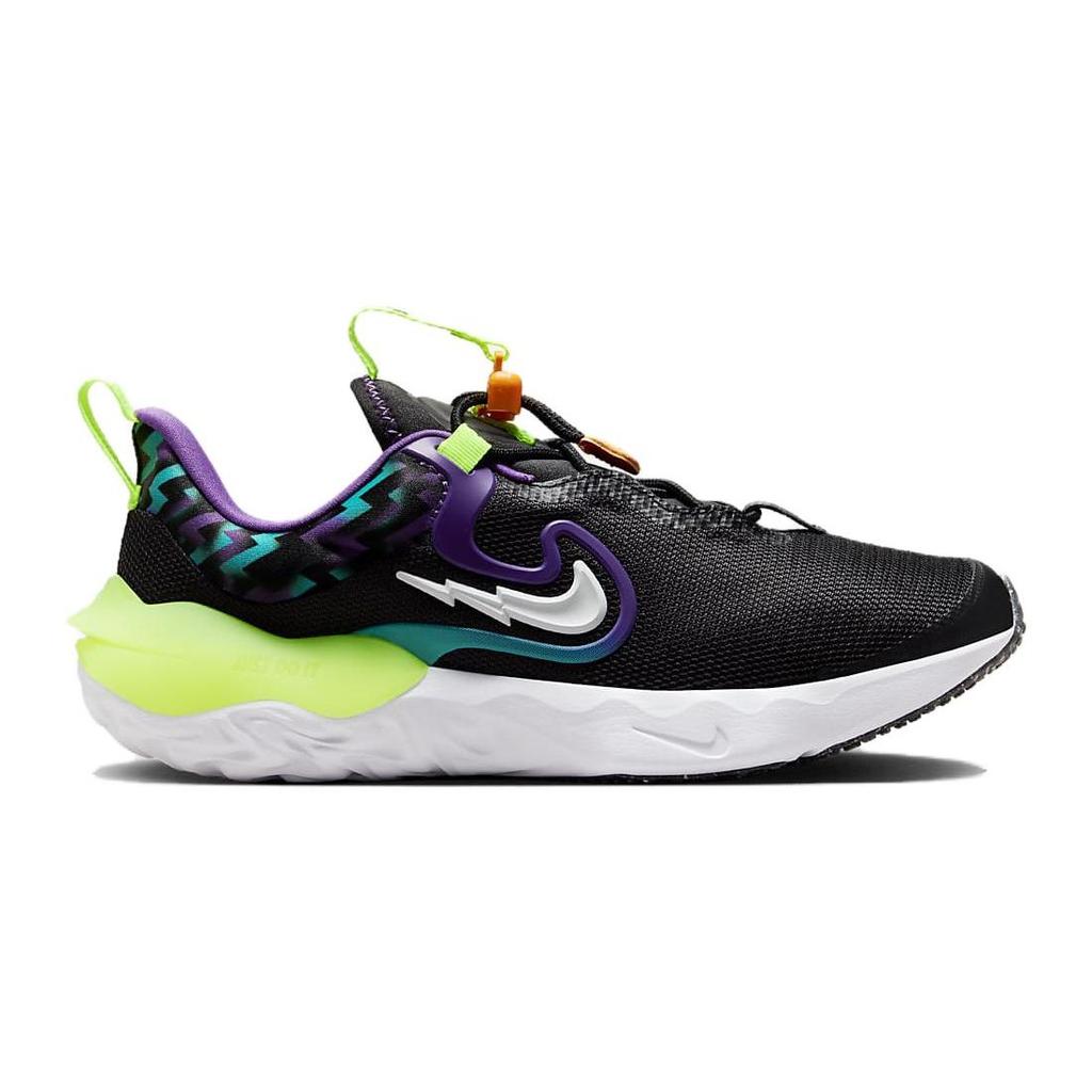 Nike Run Flow SE GS Black Teal Nebula Volt Kids Sneakers White DZ4490-001