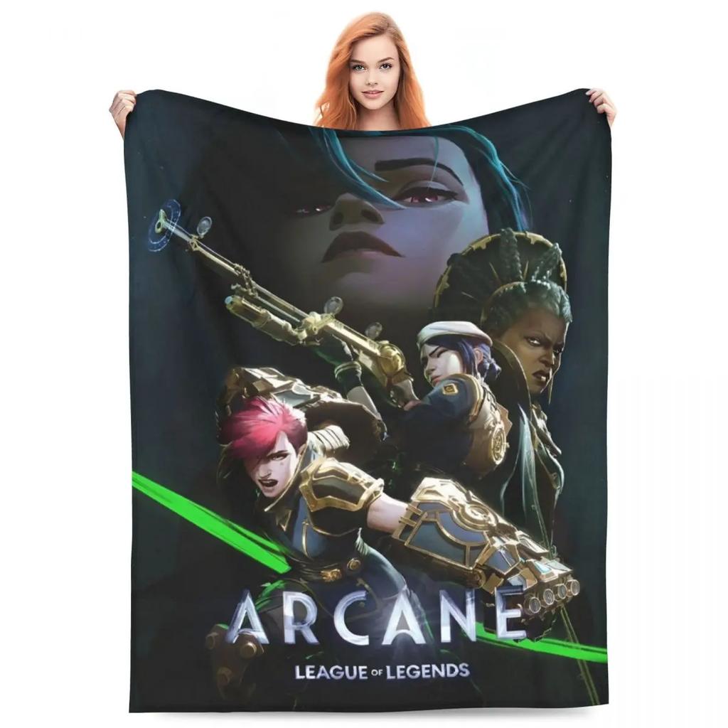 Arcane Caitlyn Game Flannel Blanket Warm Soft Throw Blanket for Outdoor Picnic Print Bedspread Sofa Bed Cover