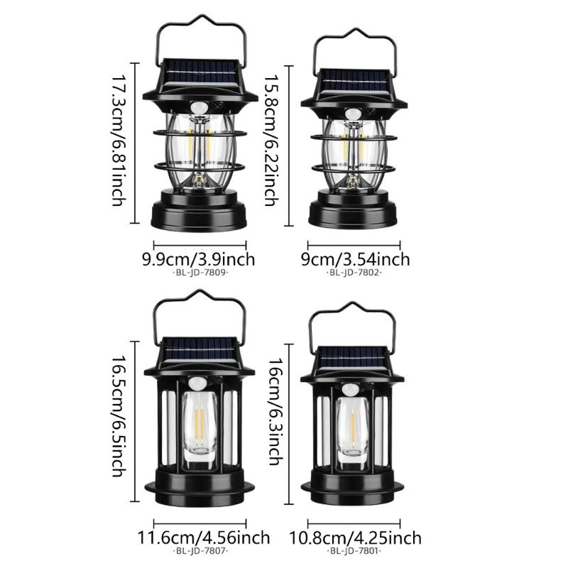 Portables Solars LED Flashlights Waterproofed Outdoor Light Camping Lamp for Outdoor and Indoor Decoration