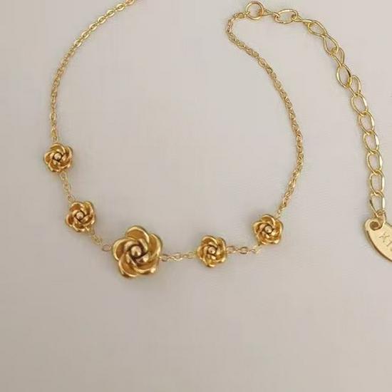 Titanium Steel 3D Rose Necklace & Jewelry Set: Elegant, Non-Fading & Fashionable