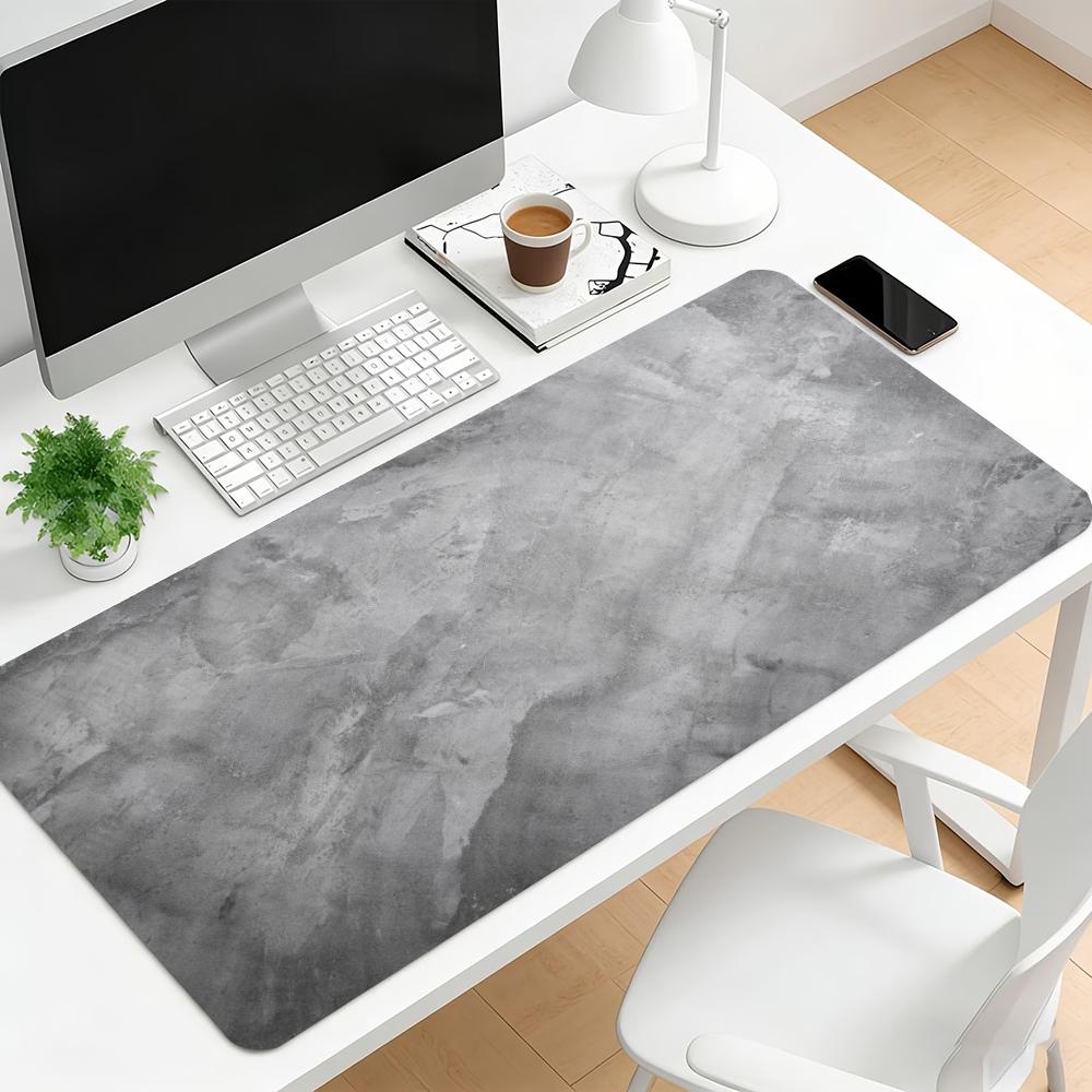 Dark Grey Marble Gaming Mouse Pad Non Slip Rubber Desk Mat Stone Texture Deskpad For Work Gaming Desktop Pc Home Daily Use
