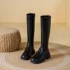 Flat Mouth High Boots Thick Sole 32-34 Size Velvet But Knee Fat Mm Widened Martin Boots
