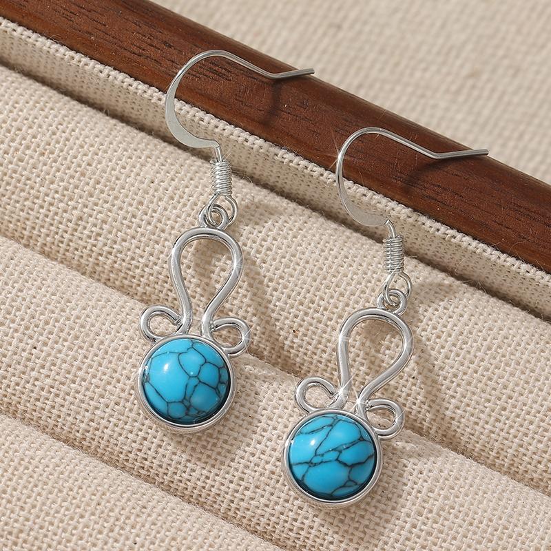 Wunderschöne handgefertigte runde Zirkon-Anhänger-Ohrringe für Damen, Vintage-versilbert, baumelnde Ohrringe, Bankett-Schmuck-Accessoires