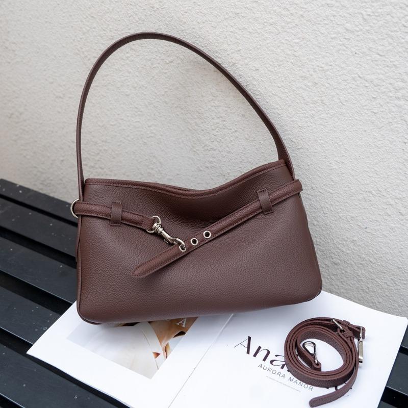 Cowhide Tote Bag Genuine Leather Underarm Bag Fashionable Single-shoulder Crossbody Women's Bag