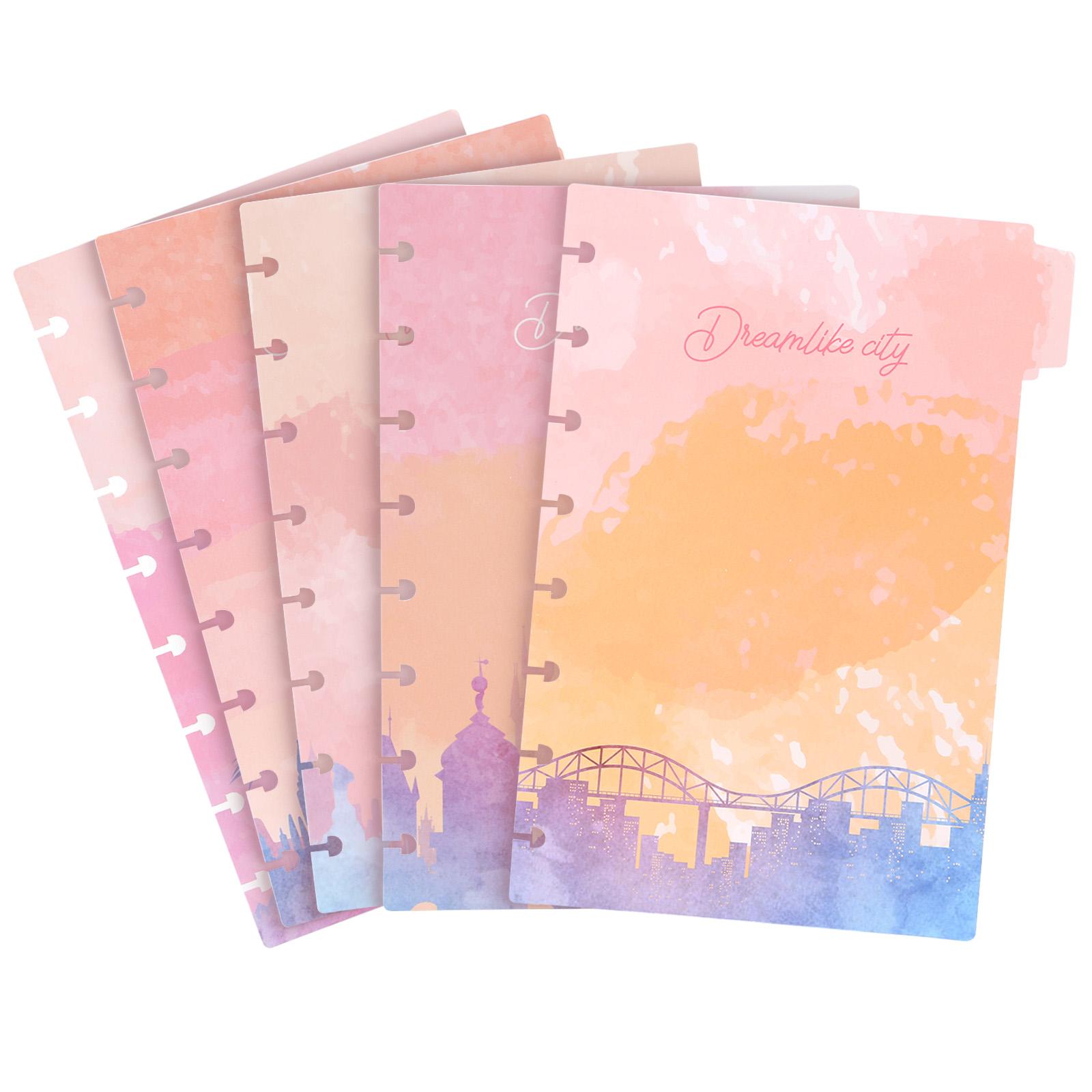 

5 Tab DiscBound Dividers, Paper Index Dividers, Assorted Multi-Color, Junior Size Dividers for Discbound Planners or Notebooks