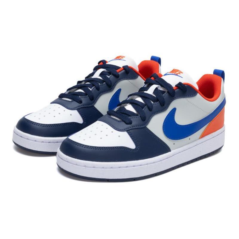 Nike Court Borough Breathable Low Top Kids' Skateboarding Shoes White Blue Sneakers DV5456-401