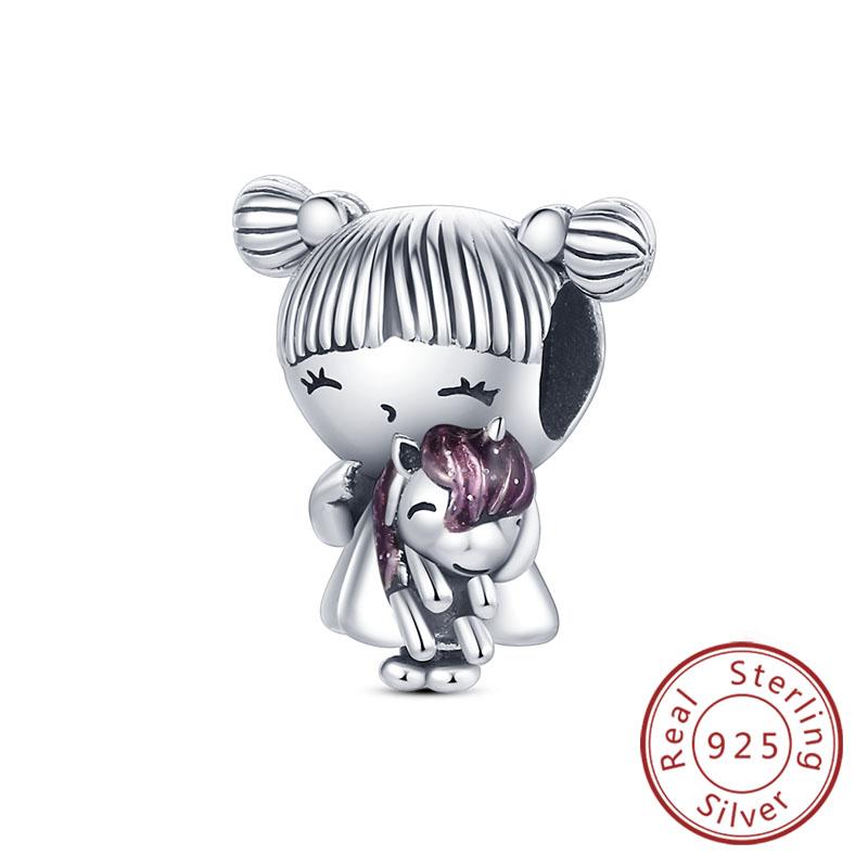 Potrivire Mărgele Charmuri Cupru Original Băiat Fată Mamă Pandantiv Charmuri Pentru Brățară Colier Bijuterii Femei Cadou