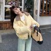 Parka Acolchoada Quente Outono Inverno Feminina Casual Doce Cor Sólida Bolso Grande Jaquetas Largas Roupas de Fora