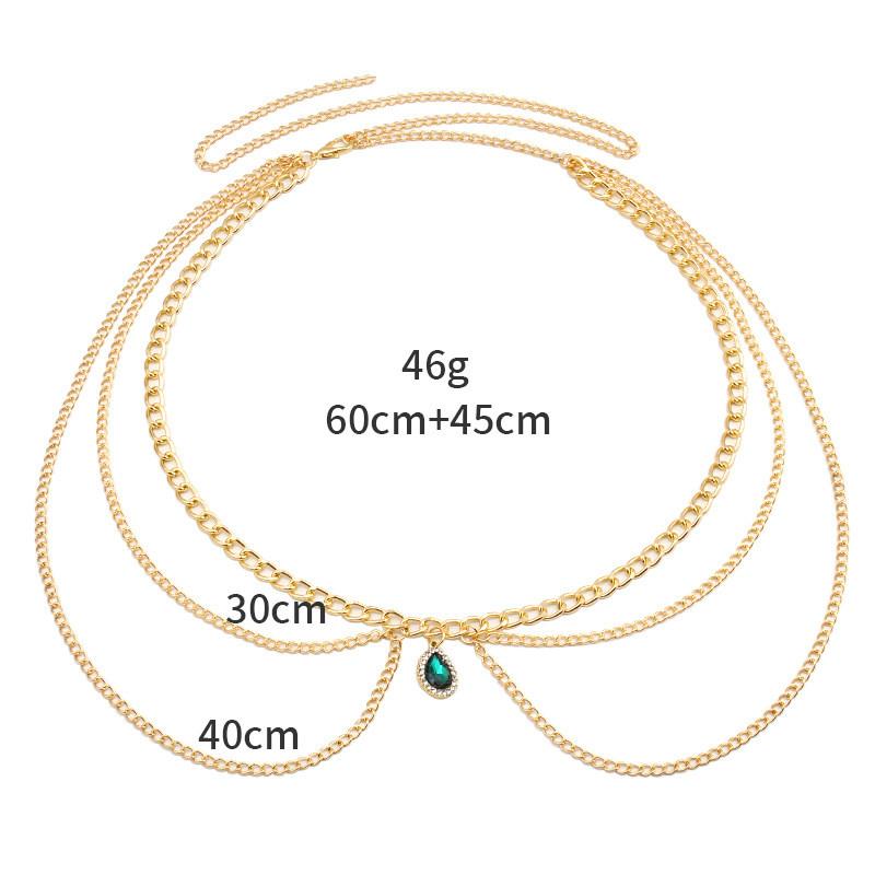 Metallic Body Chain For Women Men With Rhinestone Decoration For Summer Fashion