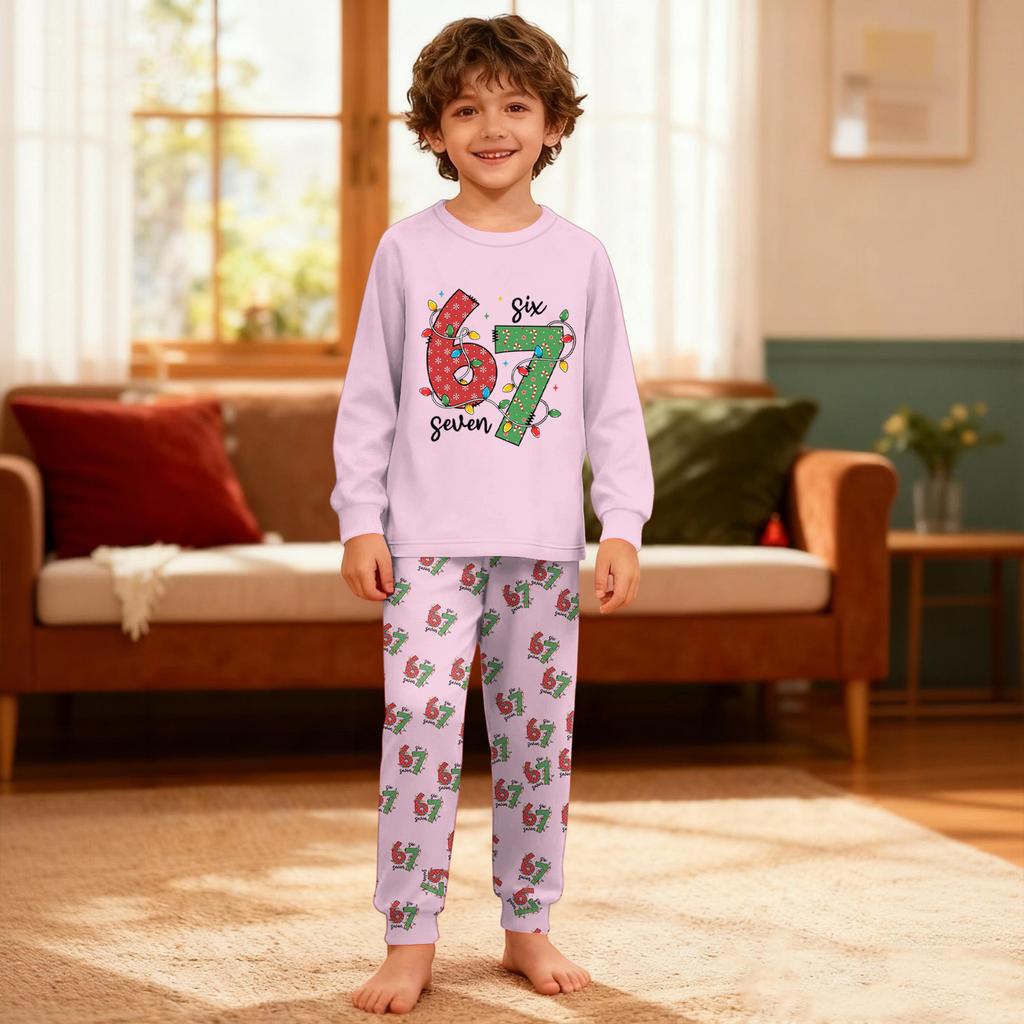 Children's  Boys And Girls Thin Two-piece  Long-sleeved Pants Two-piece