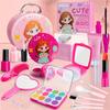 Rosa Simulation Mädchen Schönheits Spiel Spielzeug Kosmetiktasche Spielzeugset Lern-Make-up Nagellack Lippenstift Spielzeug für Kinder Mädchen Geschenke