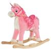 Kinder Plüsch Schaukelpferd Reittier Einhorn mit Geräusch Bewegendem Mund Wedelndem Schwanz Kinder Schaukeltier Spielzeug Geschenk 3-6 Jahre Rosa