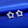 Fashionable and Elegant Hollow Five-pointed Stars Inlaid with Diamond Earrings for Women