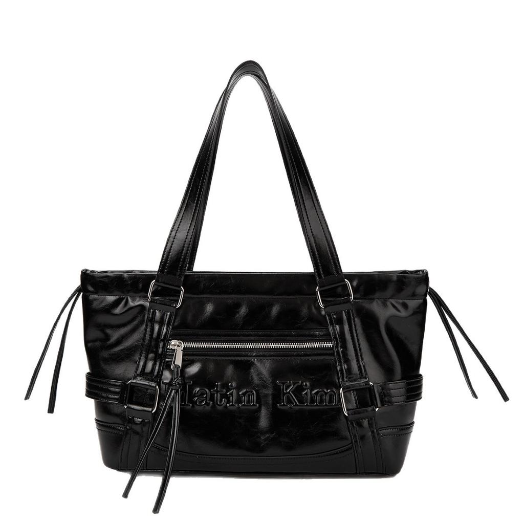 New Tote Bag Large Capacity Washed Retro Underarm Portable Pu Material Shoulder Bag