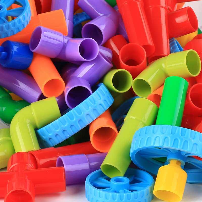 DIY Water Pipe Building Blocks Toys for Children Kids Tunnel Construction Educational Toys Brick for Boy Girl Gift