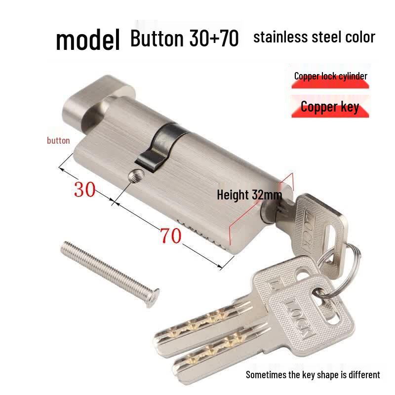 Universal Full Copper Door Lock Cylinder 30-50mm Universal