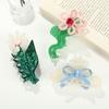 Women Hair Claw Bowknot Flower Shape Anti-slip Teeth Hair Clip Large Size Back Head Shark Hair Claw Party Travel Hair Accessories
