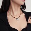 New Chinese Retro Beaded Butterfly Necklace Female Summer Ethnic Style Niche Design Sense Ancient Style Zen Chinese Style Accessories