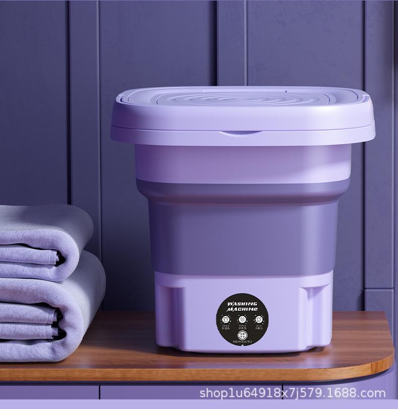 

Компактная складная стиральная машина и сушилка для общежитий: Идеально подходит для нижнего белья и детской одежды European standard [220V] фиолетовый