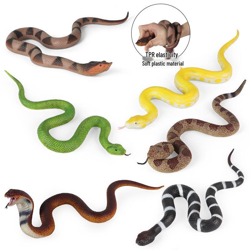 Children's Prank Toy: Soft Rubber Snake & Lizard Models - Cobra, Viper, Rattlesnake, Golden Python