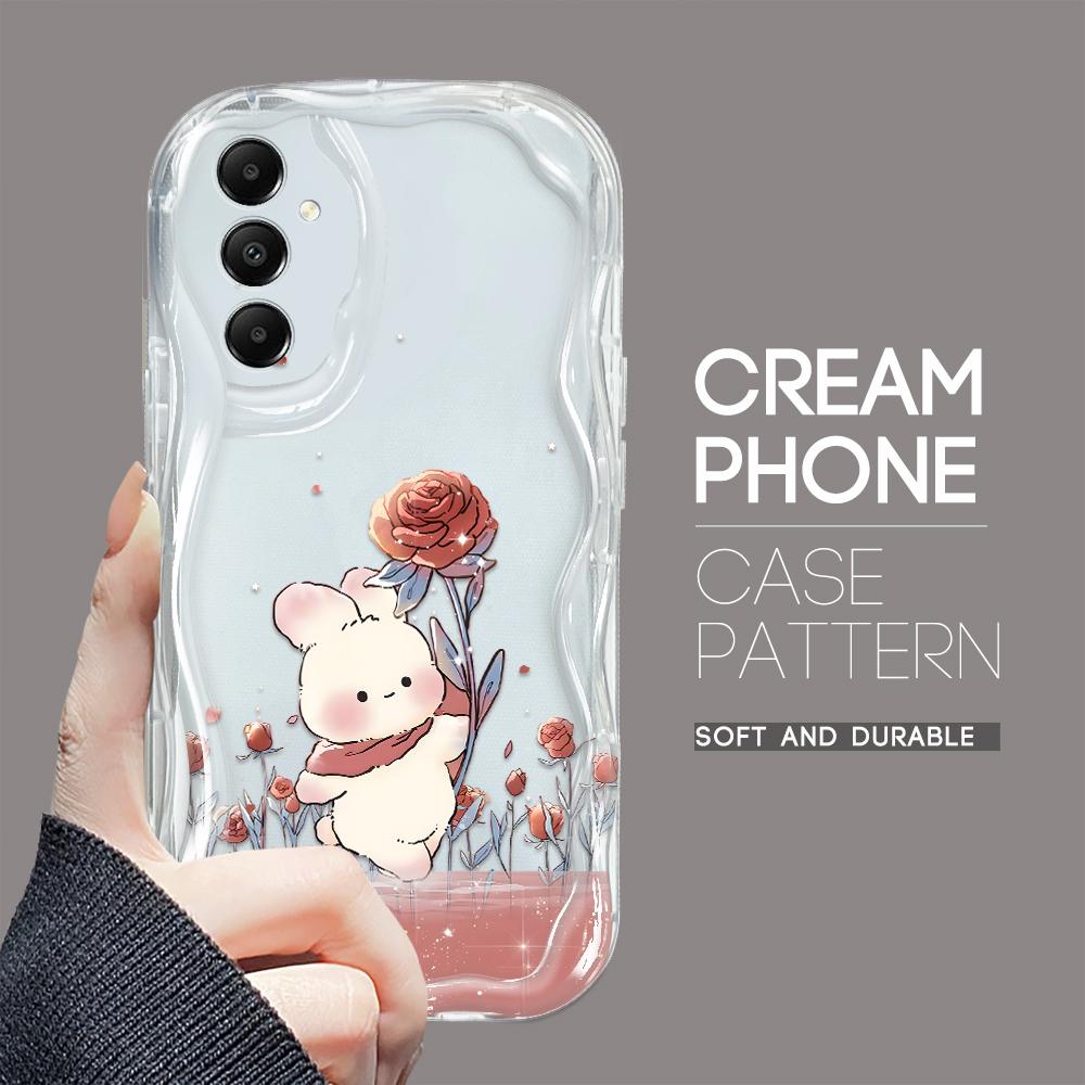 

Милый мультяшный узор, кремовая текстура, мягкий силиконовый чехол с волнистыми краями, чехол для телефона Samsung Samsung A21S прозрачный