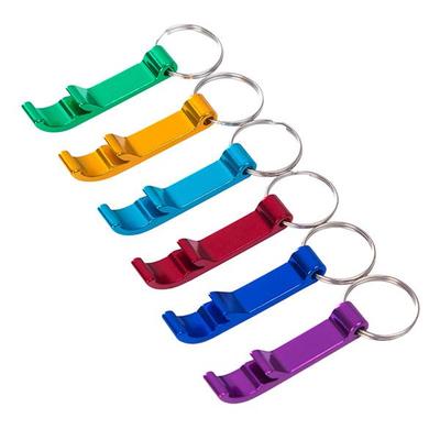 Tragbarer 4-in-1 Flaschenöffner Schlüsselanhänger Kette Schlüsselanhänger Metall Bier Bar Werkzeug Multifunktionale Aluminiumlegierung Bierflaschenöffner