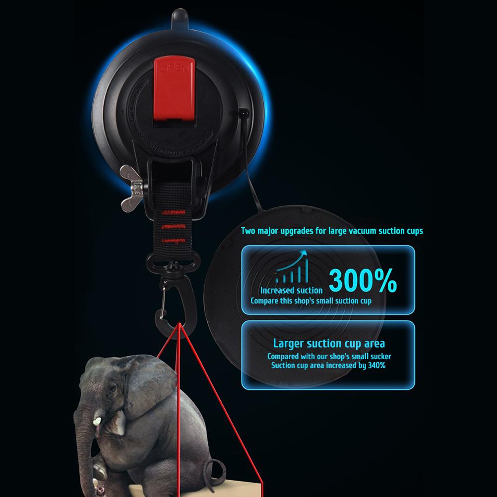 Heavy Duty Suction Cup with Hooks Car Camping Tie Down Suction Cup for Awning Boat Camping Trap