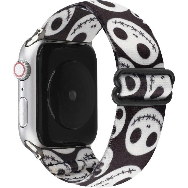 Adjustable Elastic Wristband Bracelet Stretchy Nylon Band Stylish Art Design Loop Strap Compatible with Apple Watch Series 10 9 8 7 6 5 4 3 2 1 SE
