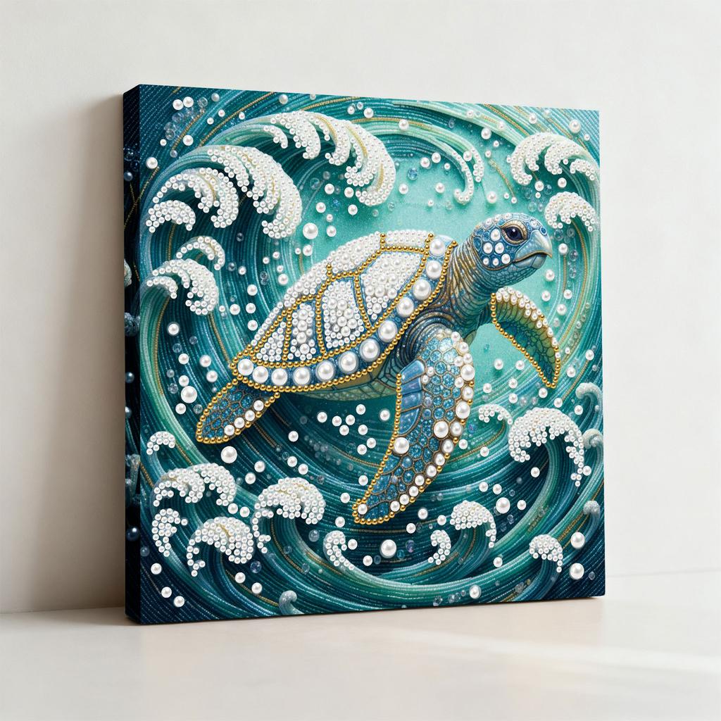 DIY 3D Diamond Painting Kit with Pearl Elements for Home Office Desktop Decoration Handcrafted Art Canvas Wall Decor Dolphin Design