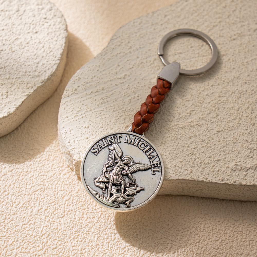 

Saint Michael Leather Key Chain | Versatile Cross-Border E-Commerce Exclusive Other