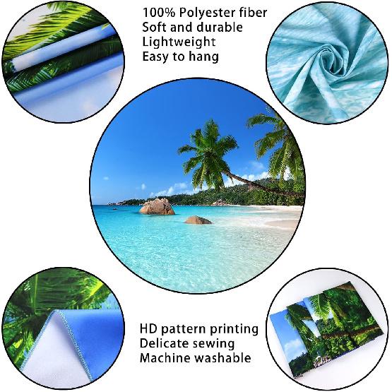 Racunbula Ocean Beach Tapestry Wall Hanging Tropic Paradise Beach Tapestry Coconut Tree Tapestries Hippie Bohemian Tapestries Palm Tree Wall Art