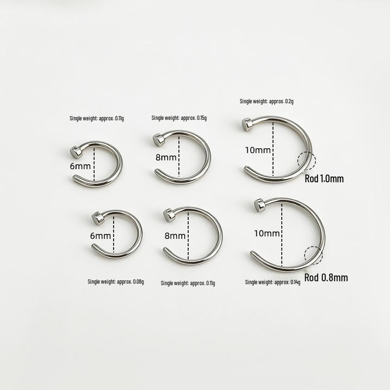 C-Shaped Stainless Steel Fake Nose Ring - Personalized Titanium Steel Piercing Jewelry