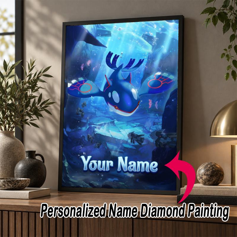 Personalized Greninja Diamond Art Custom Name 5D Diamond Painting Full Drill DIY Craft