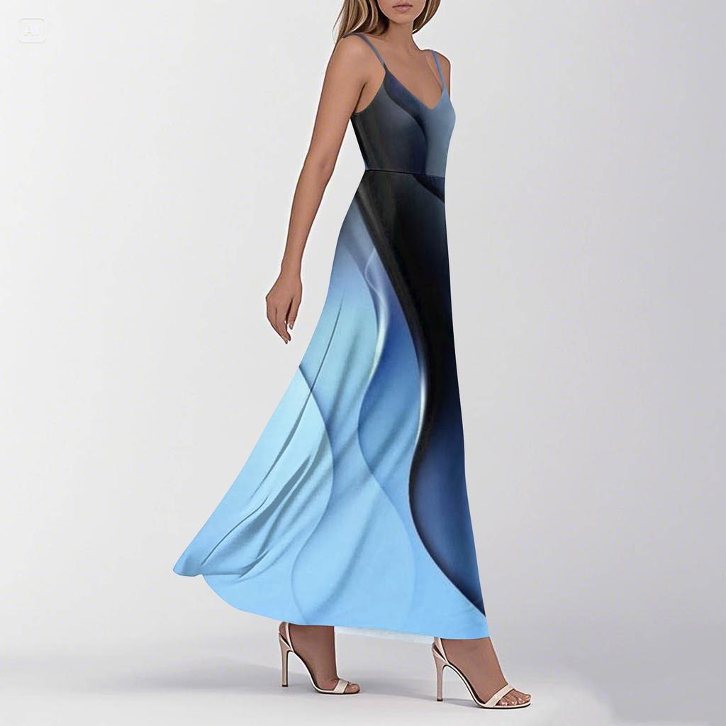 Γυναικεία Καλοκαιρινά Casual Μόδα Φορέματα με Πρίιντ Φορέματα Αμάνικα με Λαιμόκοψη V