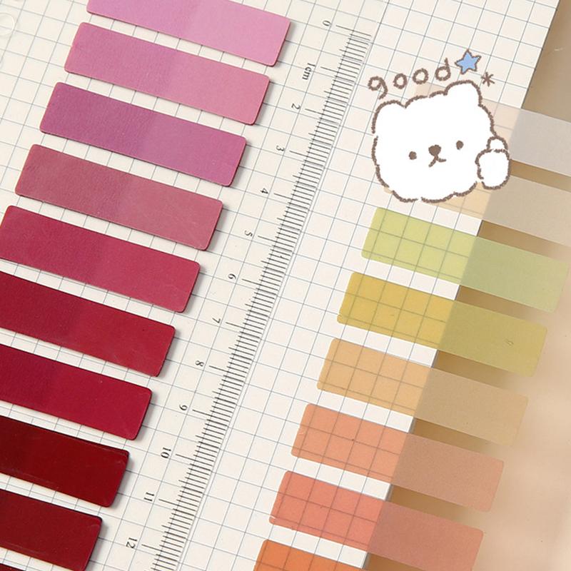 200Sheets Colorful Transparent Fluorescent Index Tabs Pet Sticky Note Page Marker Planner Stickers Office School Supplies
