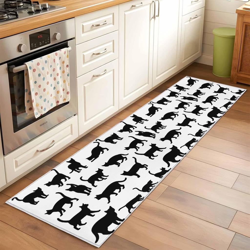 Cartoon Katze Läufer Teppiche Niedliches Tier Muster Saugfähige Rutschfeste Matten Modernes Indoor Flur Küche Schlafzimmer Dekor Langer Teppich