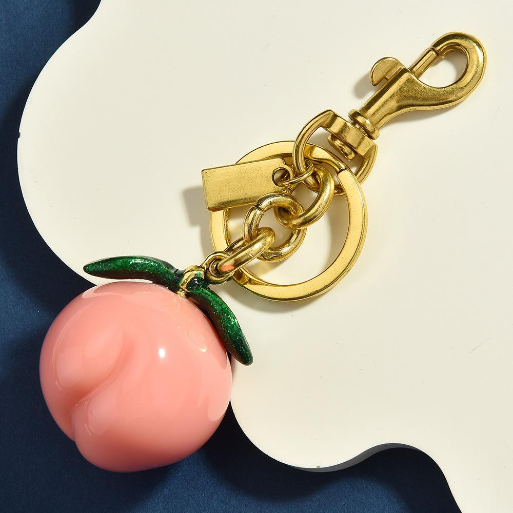 Factory Fruit Keychain Bag Fashion Peach Pendant Keyring Personalized Accessories