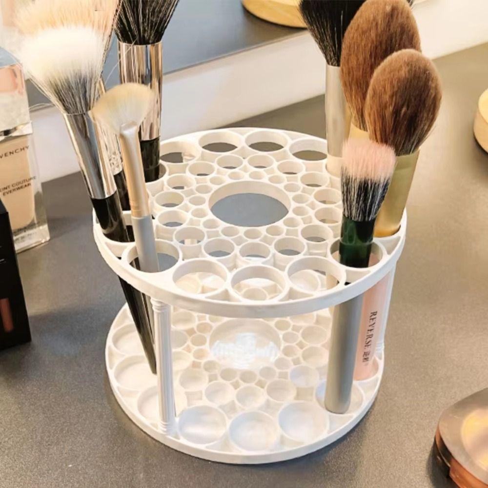 45-Hole Art Brush Storage Box 360° Rotating Pen Holder Durable Desktop Organizer