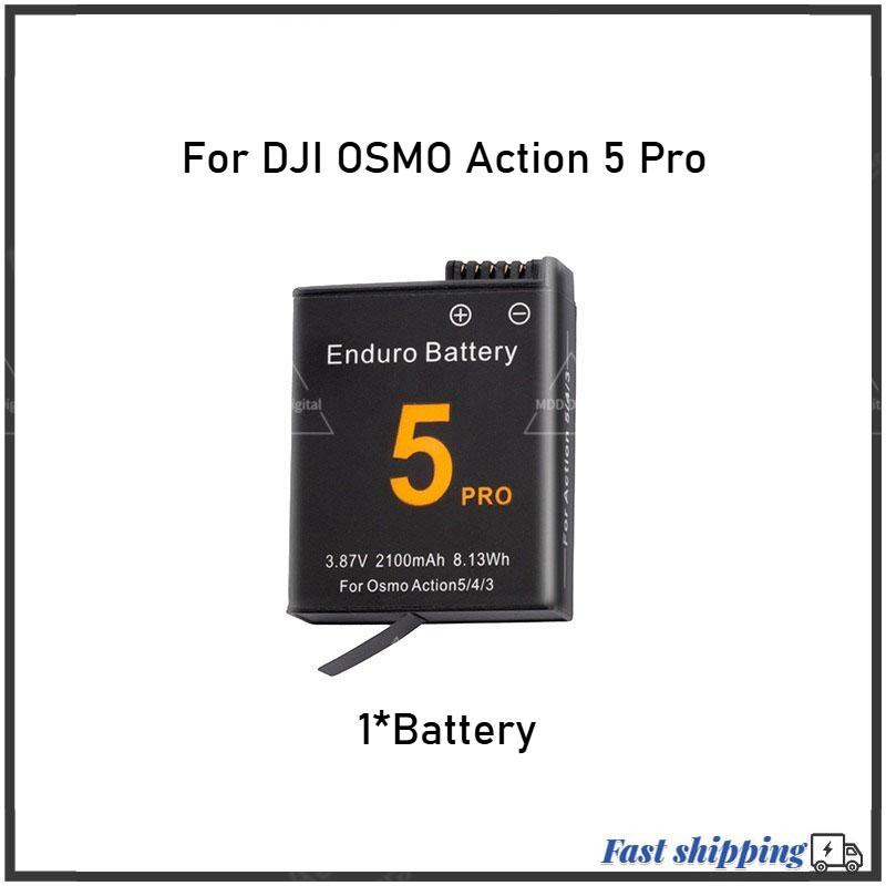 For Dji Action 5 Pro 2100mAh Rechargeable Li-ion Battery,Dual Slot Battery Charger Storage Box For Action 5 Pro Camera Accessory