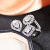 Opening adjustable ring, geometric water drop square ring, light luxury design Internet celebrity style