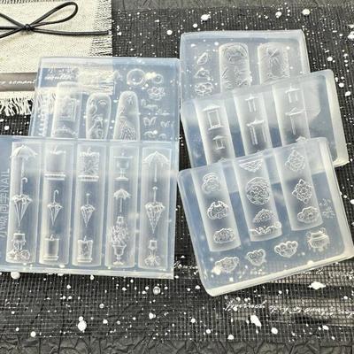 Peacock Flower 3D Silicone Mold Nail Art Decor Diy Chinese Style Bridge Pavilion Love Locks Nail Templates Manicure Design Tool