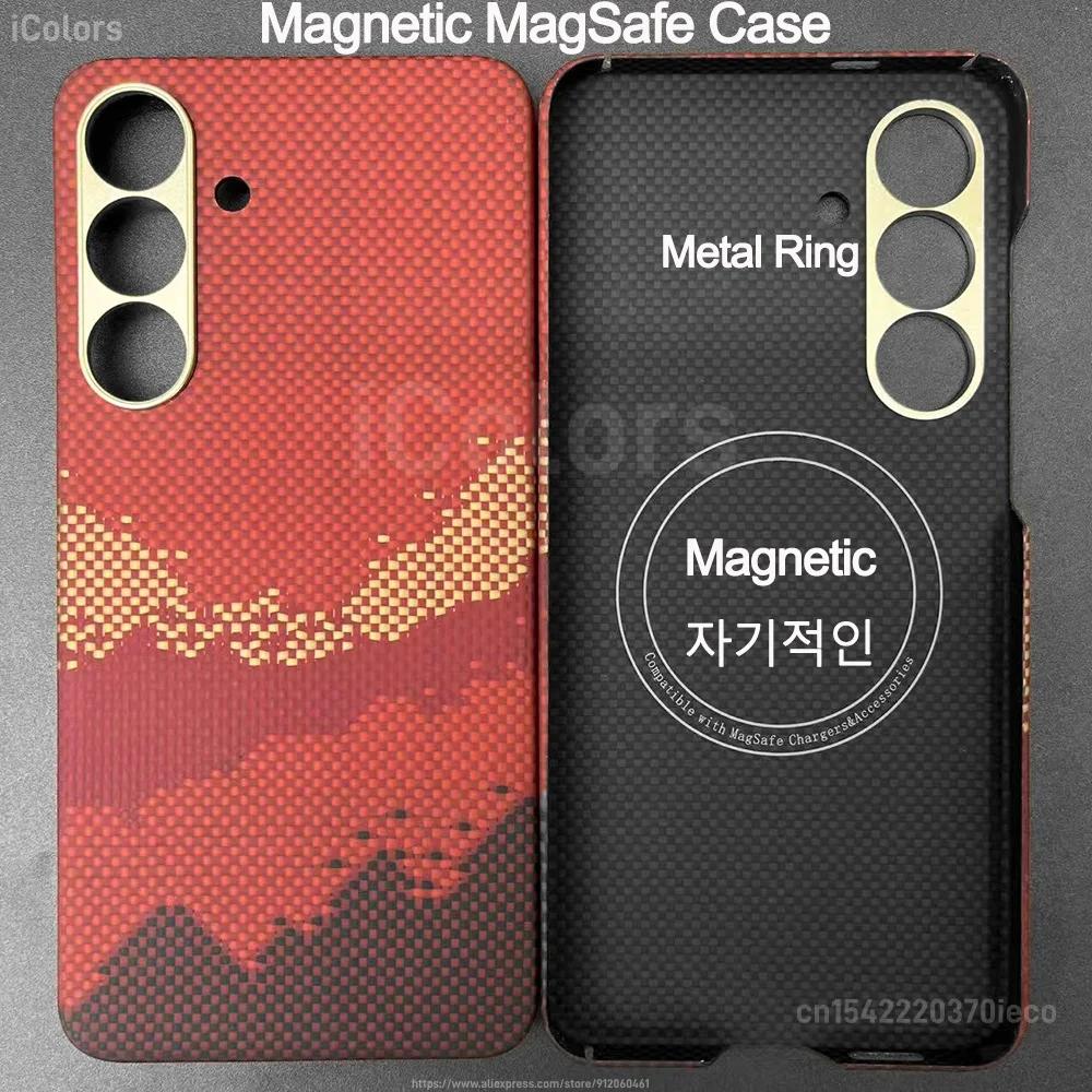 Magnetic MagSafe Case  for Samsung Galaxy S25 FE Aramid Carbon Fiber Cover Ultra-Thin Lightweight Armor Protective Cover