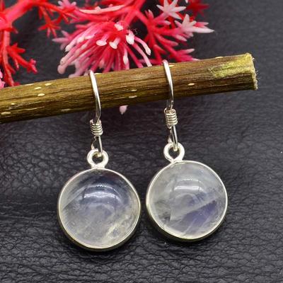 Solid 925 Sterling Silver Moonstone Earring, Handmade Earring, Designer Earring, Women Earring, Bezel Earring