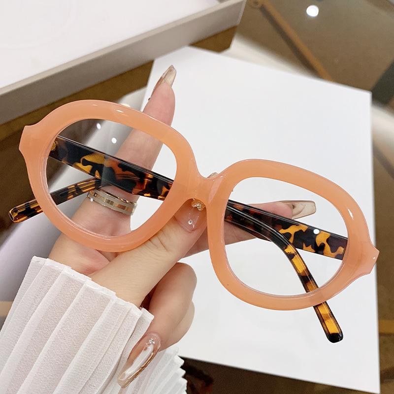 

Large Glasses Frame Oval Anti Blue Light Eyeglasses Metal Material Hinge Eyes Legs Stronger Decorative Eyeglasses Personalized/High End Style