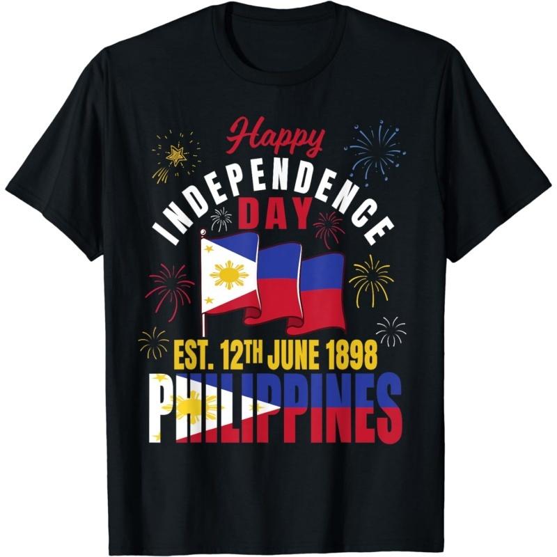 3D Printed Philippine Independence Jeepney T Shirt For Men Patriotic Pattern T-Shirts Summer Fashion Round Neck Short Sleeve Tee