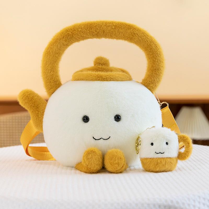

Plush Toy Teapot Shoulder Bag Cartoon Stuffed Doll Room Decoration Gift Kids 30cm Doll