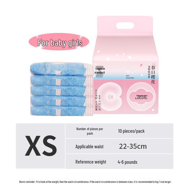 Yangzhua Cocoyo Cherry Blossom Unisex Dog Diapers, Pack of 10, for Male and Female Dogs